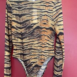 Sheer printed bodysuit